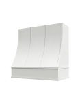 Brilliant White Shaker Charlotte Strapped Sloped Hood with Block Molding