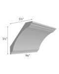Tuscan Painted Grey Extra Large Cove Crown Molding
