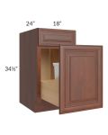 Cambridge Saddle Glaze 18" Base Cabinet with Double Trashcan Pullout