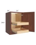 Cambridge Saddle Glaze 21" Full Height Door Base Cabinet with 2 Rollout Trays