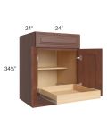 Cambridge Saddle Glaze 24" Base Cabinet with 1 Rollout Tray