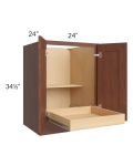Cambridge Saddle Glaze 24" Full Height Base Cabinet with 1 Rollout Tray