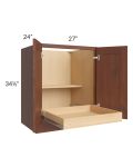 Cambridge Saddle Glaze 27" Full Height Base Cabinet with 1 Rollout Tray