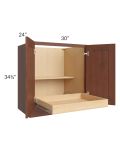 Cambridge Saddle Glaze 30" Full Height Base Cabinet with 1 Rollout Tray