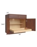 Cambridge Saddle Glaze 36" Base Cabinet with 1 Rollout Tray