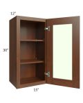 Cambridge Saddle Glaze 15x30 Wall Glass Door Cabinet (Prepped for Glass Doors)