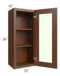 Cambridge Saddle Glaze 15x36 Wall Glass Door Cabinet (Prepped for Glass Doors)