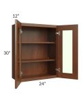 Cambridge Saddle Glaze 24x30 Wall Glass Door Cabinet (Prepped for Glass Doors)
