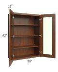 Cambridge Saddle Glaze 30x42 Wall Glass Door Cabinet (Prepped for Glass Doors) 