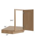 Asheville Rift Oak Shaker 36" Corner Sink Base Front and Floor