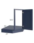Bayville Blue 36" Corner Sink Base Front and Floor