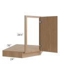 Township Rift Oak 36" Corner Sink Base Front and Floor