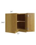Heritage Amber Shaker 36" Easy Reach Corner Base Cabinet 