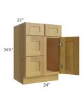 Heritage Amber Shaker 24" Vanity Sink Base Cabinet (Drawers on Left)