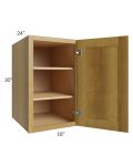 Heritage Amber Shaker 18x30x24 Split Pantry Wall Cabinet