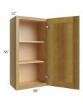 Heritage Amber Shaker 18x36 Wall Cabinet