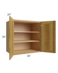 Heritage Amber Shaker 36x36x24 Split Pantry Wall Cabinet 
