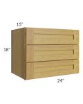 Heritage Amber Shaker 18x24 3-Drawer Wall Cabinet