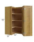 Heritage Amber Shaker 24x42 Easy Reach Corner Wall Cabinet