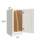 Cambridge Antique White Glaze 15" Full Height Door Tray Divider Base Cabinet