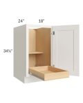 Cambridge Antique White Glaze 18" Full Height Door Base Cabinet with 1 Rollout Tray