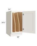 Cambridge Antique White Glaze 18" Full Height Door Tray Divider Base Cabinet