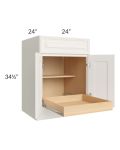 Cambridge Antique White Glaze 24" Base Cabinet with 1 Rollout Tray