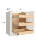 Cambridge Antique White Glaze 24" Full Height Base Cabinet with 3 Rollout Trays