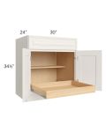 Cambridge Antique White Glaze 30" Base Cabinet with 1 Rollout Tray