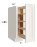 Cambridge Antique White Glaze 9" Full Height Door Base Cabinet with Shelf Pullout