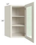 Cambridge Antique White Glaze 24x36 Wall Diagonal Corner Cabinet (Prepped for Glass Doors)