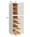 Cambridge Antique White Glaze 18x90x24 Wall Pantry Cabinet with 4 Rollout Trays