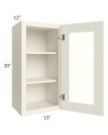 Cambridge Antique White Glaze 15x30 Wall Glass Door Cabinet (Prepped for Glass Doors)