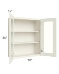 Cambridge Antique White Glaze 30x36 Wall Glass Door Cabinet (Prepped for Glass Doors)