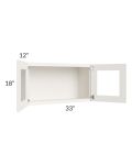 Cambridge Antique White Glaze 33x18 Decorative Wall Cabinet