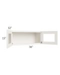 Cambridge Antique White Glaze 36x15 Decorative Wall Cabinet
