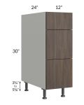 Milan Cafe 12" 3-Drawer Base Cabinet