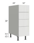 Milan Cream 12" 4-Drawer Base Cabinet