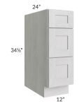 Heather Grey Shaker 12" Drawer Base Cabinet