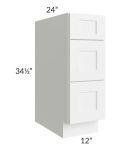 Aspen White Shaker 12" Drawer Base Cabinet