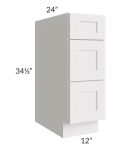 Midtown Cloud Shaker 12" Drawer Base Cabinet
