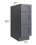Midtown Indigo Shaker 12" Drawer Base Cabinet