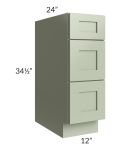 Midtown Pistachio Green Shaker 12" Drawer Base Cabinet