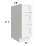 Union White 12" Drawer Base Cabinet