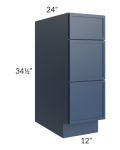 Portland Navy Blue 12" Drawer Base Cabinet