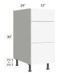 Milan White Matte 15" 3-Drawer Base Cabinet