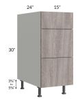 Milan Hazel 15" 3-Drawer Base Cabinet