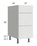 Milan Cream 15" 3-Drawer Base Cabinet