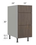 Milan Cafe 15" 3-Drawer Base Cabinet
