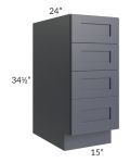 Midtown Indigo Shaker 15" 4-Drawer Base Cabinet